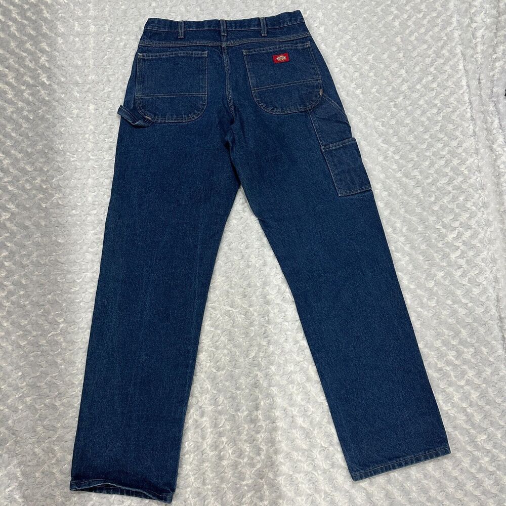 Dickies Jeans Mens 34x33 Carpenter Relaxed Fit Heavyweight Denim Cotton Workwear - Picture 2 of 12